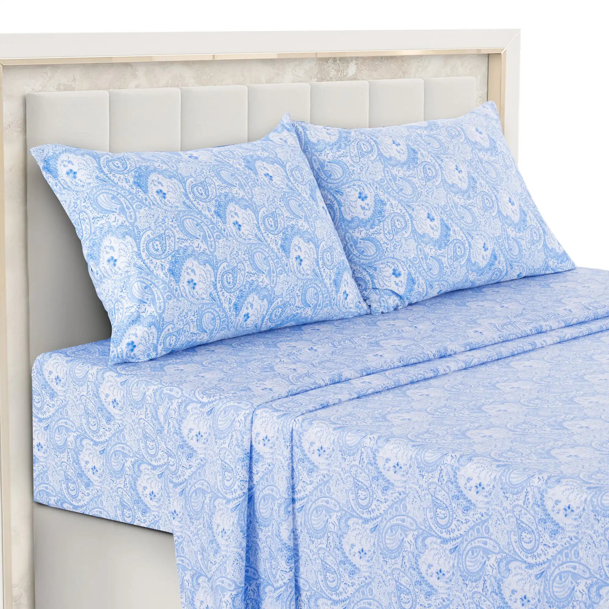 Lux Decor 4-Piece Paisley Bed Sheet Set — Brushed Microfiber, Wrinkle-Resistant