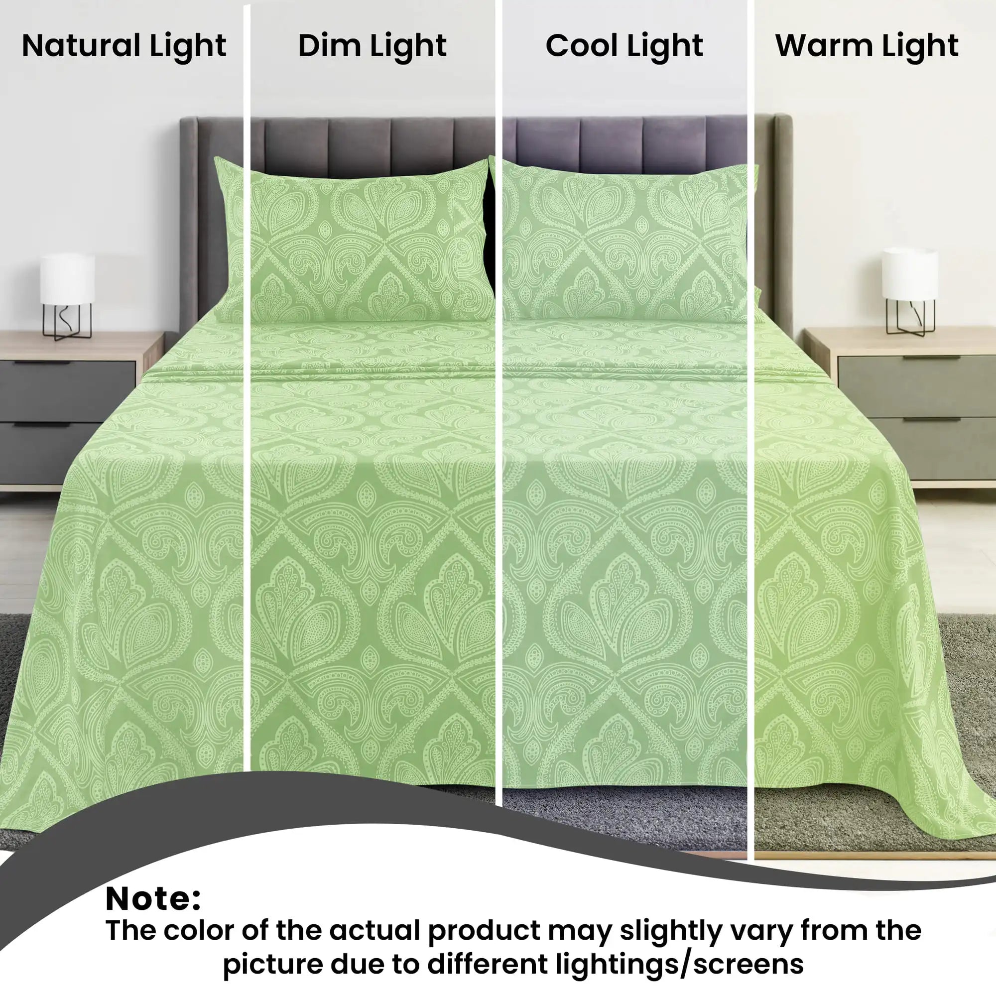 Lux Decor 4-Piece Paisley Bed Sheet Set — Brushed Microfiber, Wrinkle-Resistant
