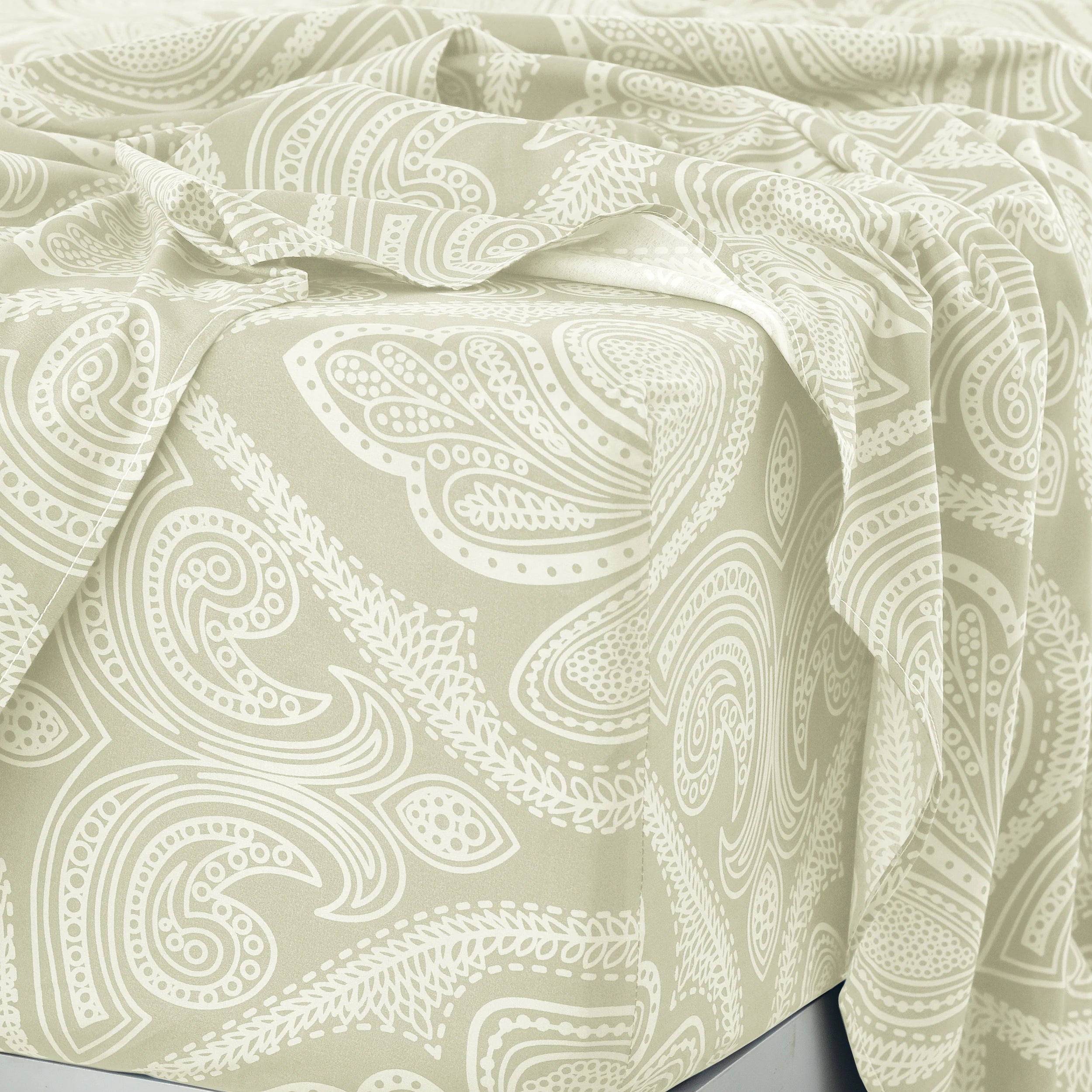 Lux Decor 4-Piece Paisley Bed Sheet Set — Brushed Microfiber, Wrinkle-Resistant