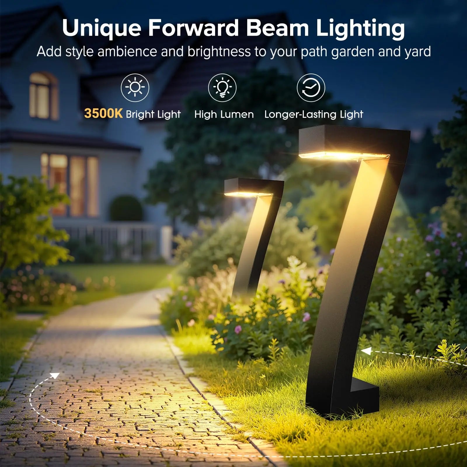 Upgraded Bright LED Solar Lights Outdoor Pathway Lights, IP65 Waterproof Solar
