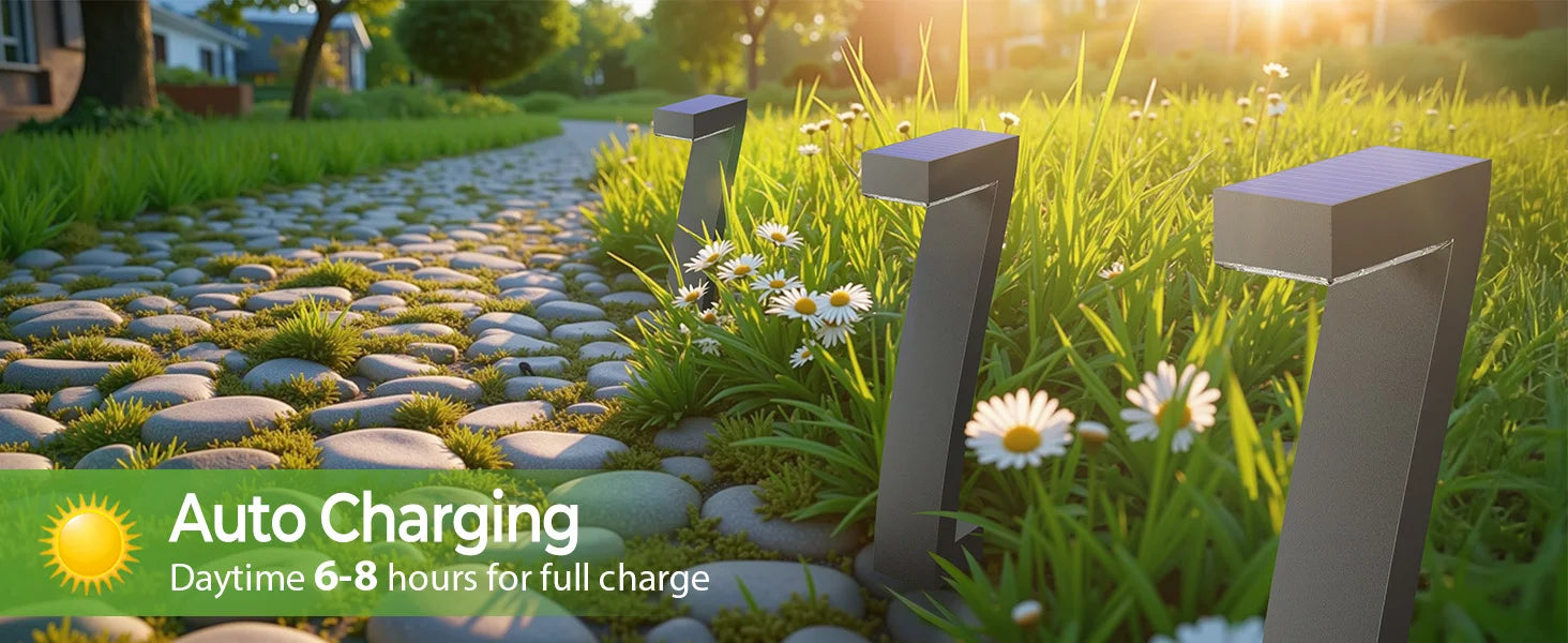 Upgraded Bright LED Solar Lights Outdoor Pathway Lights, IP65 Waterproof Solar