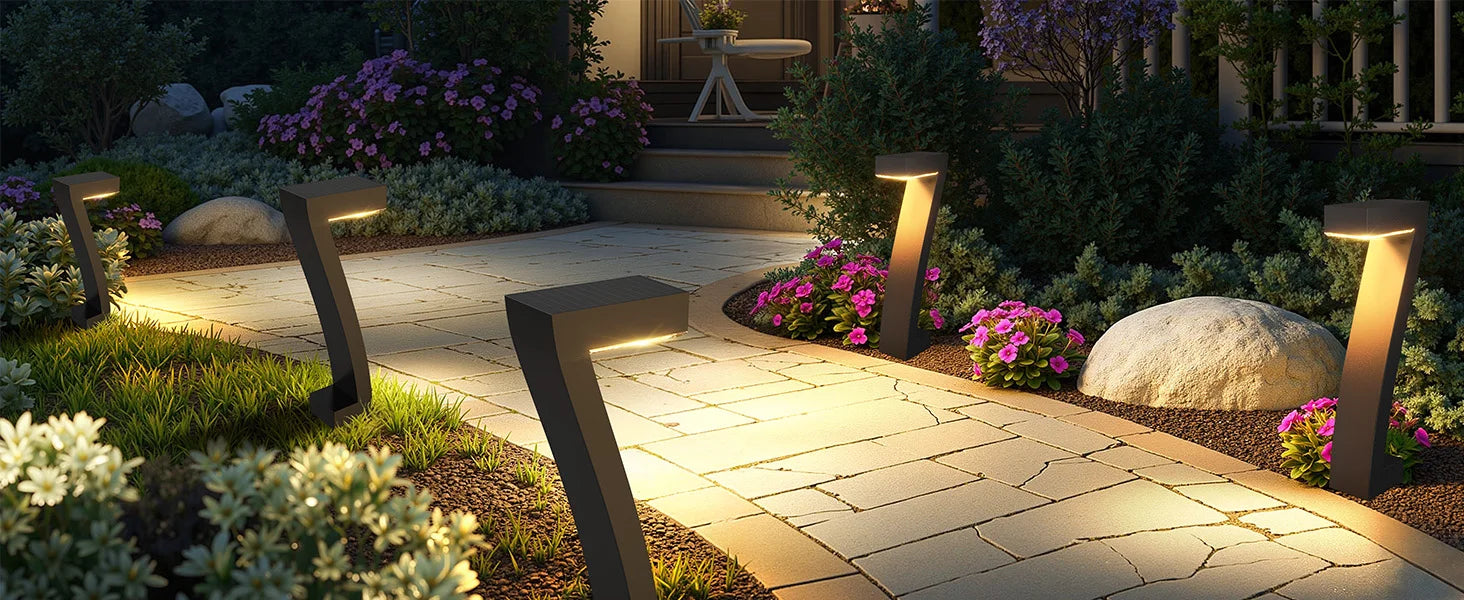 Upgraded Bright LED Solar Lights Outdoor Pathway Lights, IP65 Waterproof Solar