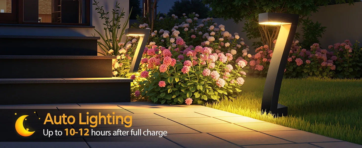 Upgraded Bright LED Solar Lights Outdoor Pathway Lights, IP65 Waterproof Solar