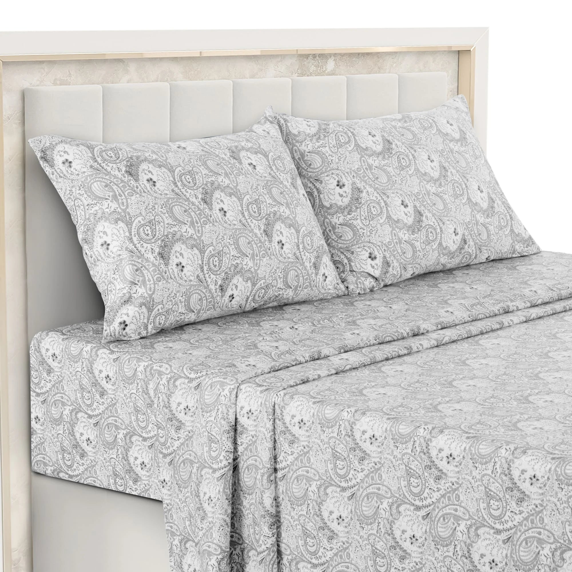 Lux Decor 4-Piece Paisley Bed Sheet Set — Brushed Microfiber, Wrinkle-Resistant