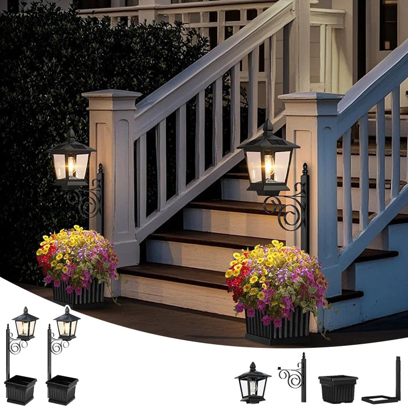 Solar Lamp Post Light with Planter Solar Light Planter Solar Planter Lights Outdoor