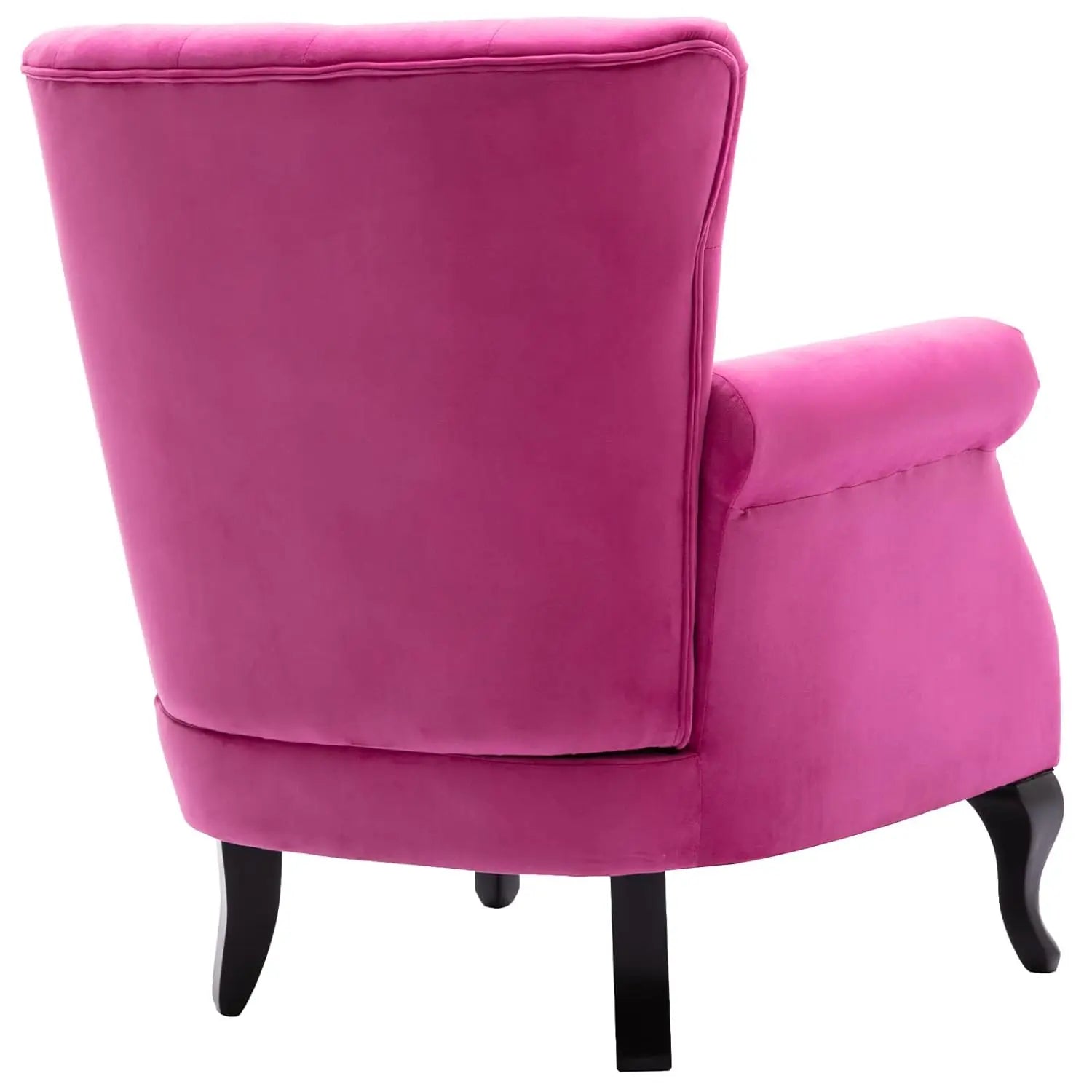 Mid Century Button Tufted Velvet Wingback Accent Club Chair With Pillow