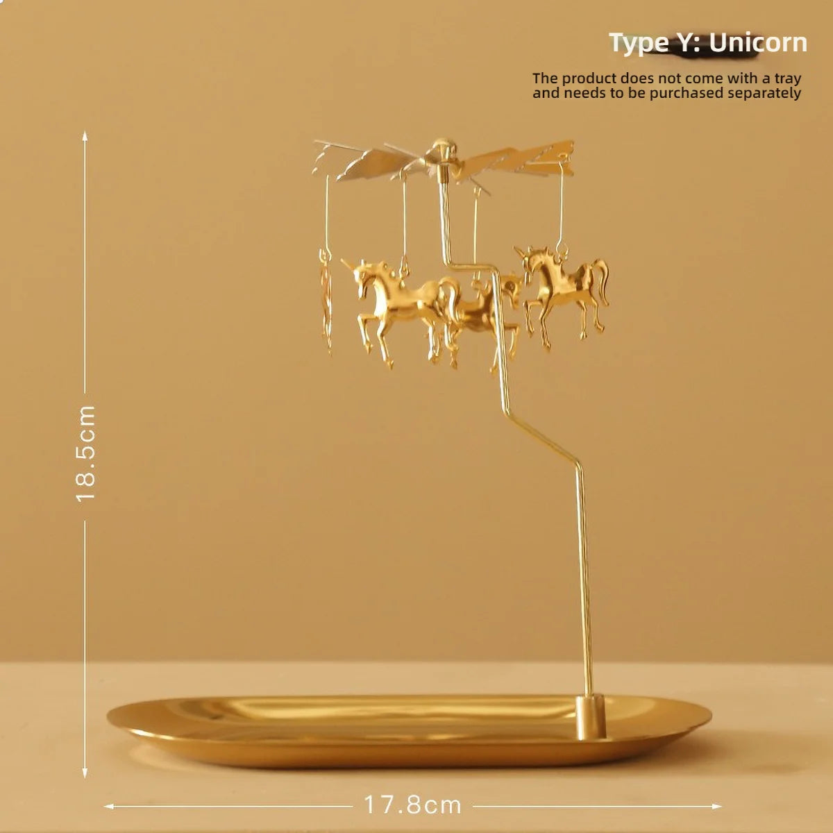 Windmill Rotating Candle Holder Lamp Gold Metal for Table Design Candlesticks