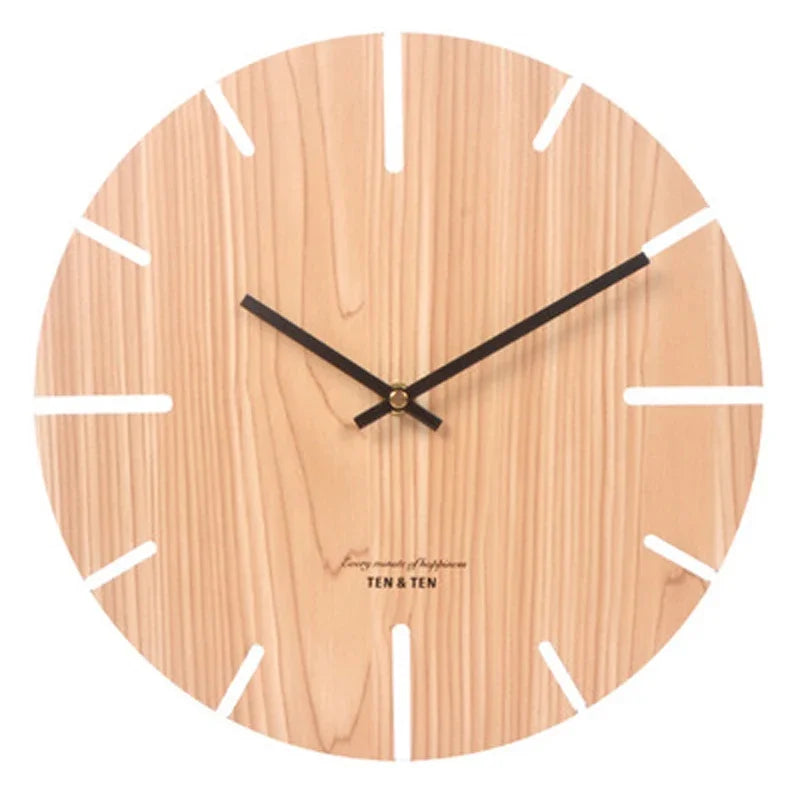 Wooden 3D Wall Clock Modern Design Nordic Brief Living Room Decoration
