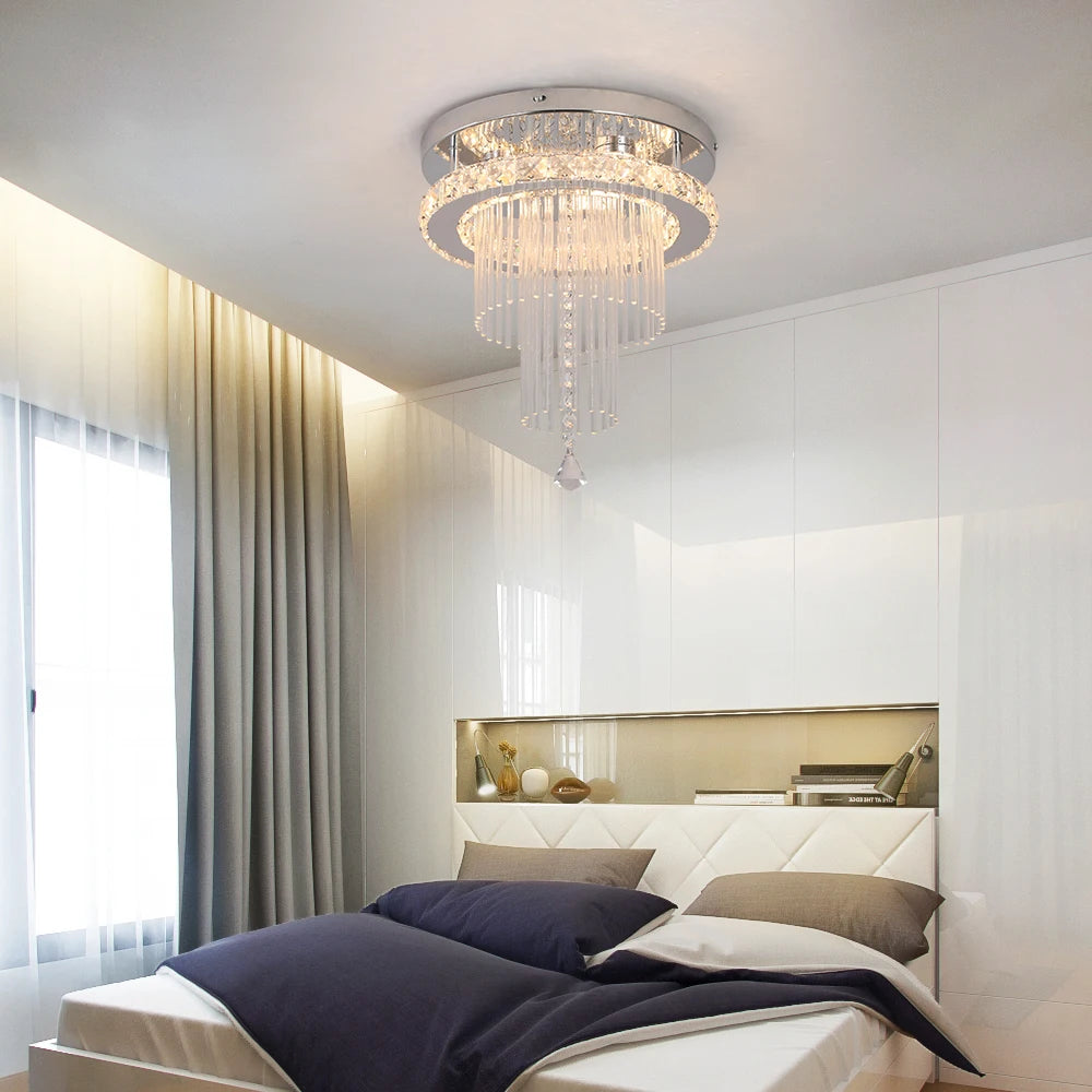 VETRULUS Modern Rain Drop Crystal Chandelier Luxury Ceiling  Light  Led