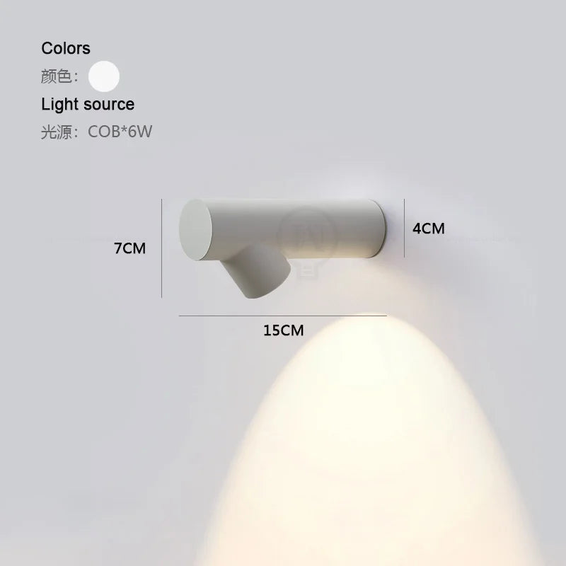 6W COB Waterproof AC85-265V Surface Mounted LED Wall Light Modern Luminaire