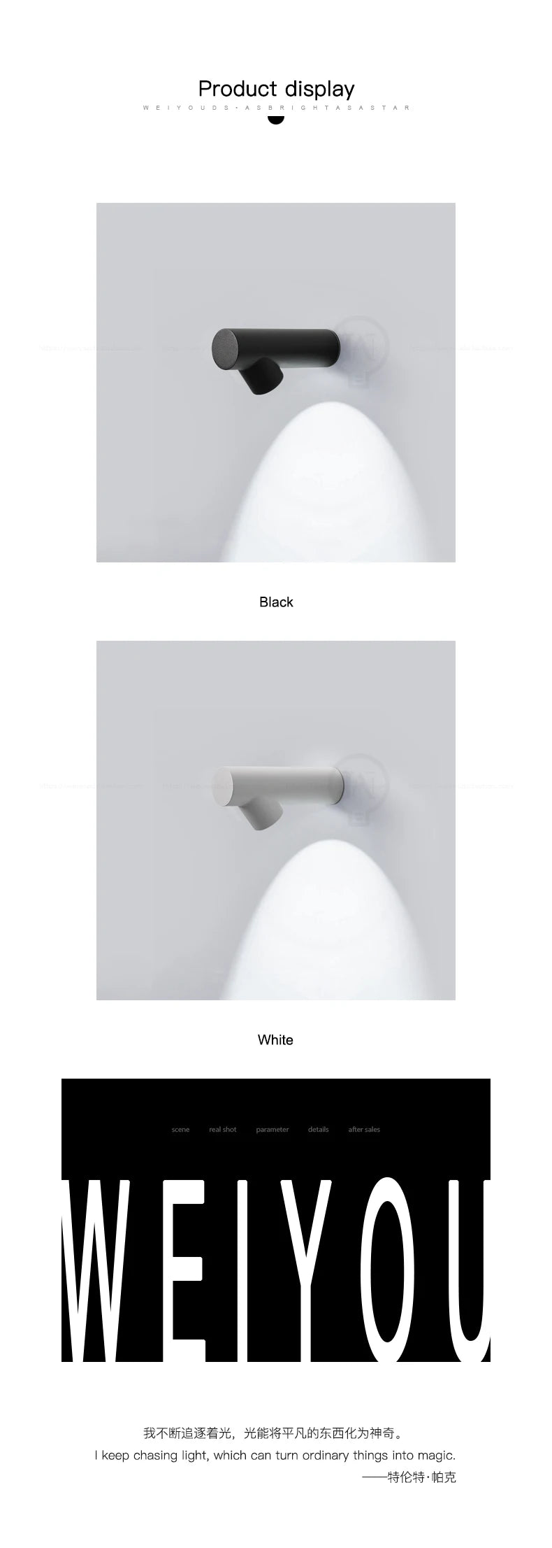 6W COB Waterproof AC85-265V Surface Mounted LED Wall Light Modern Luminaire