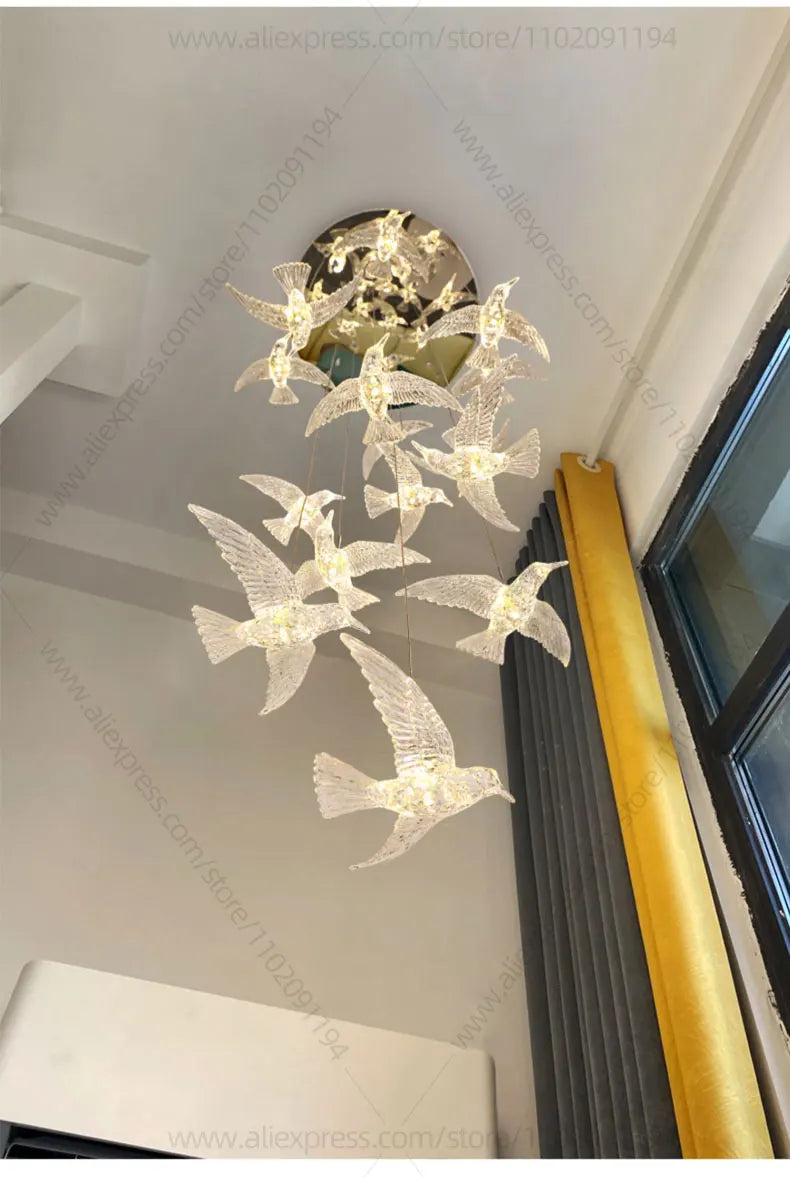 Led Bird Pendant Lamp Home Decoration Lighting Hanging Lamp Design Chandelier