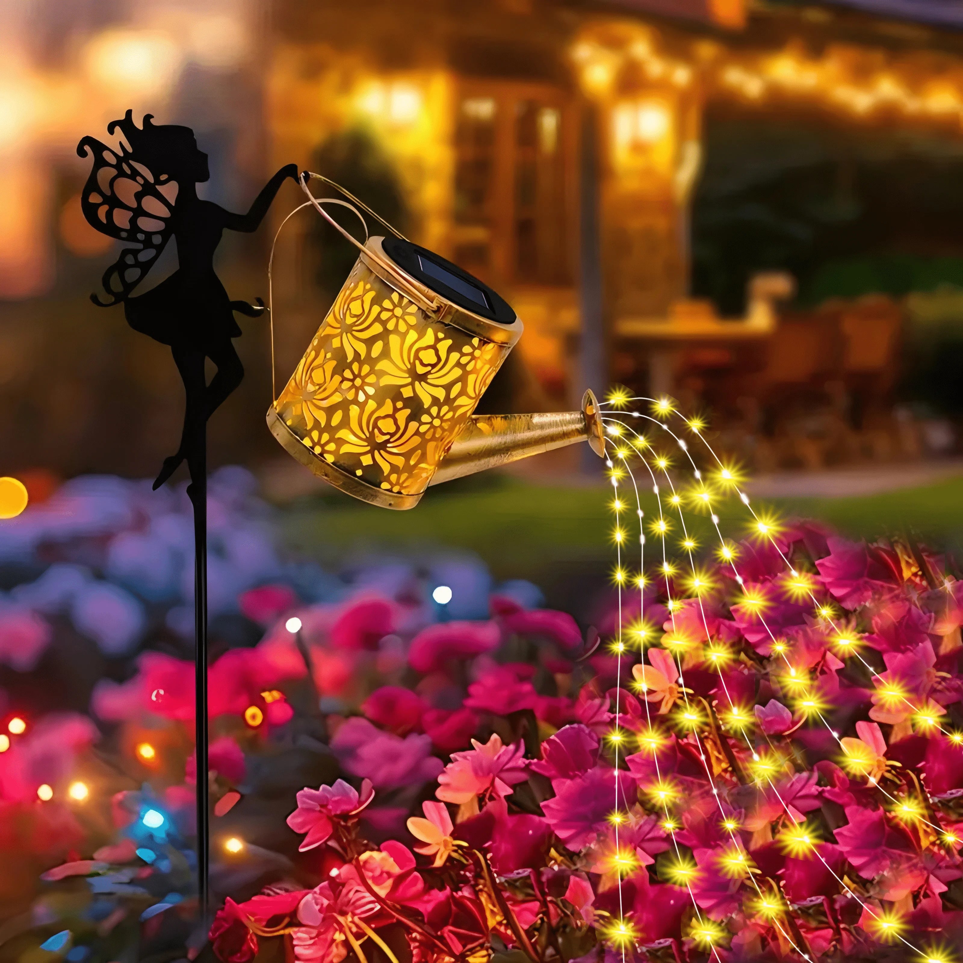 Solar Angel Kettle, waterfall lamp, garden ornament, perfect choice for garden