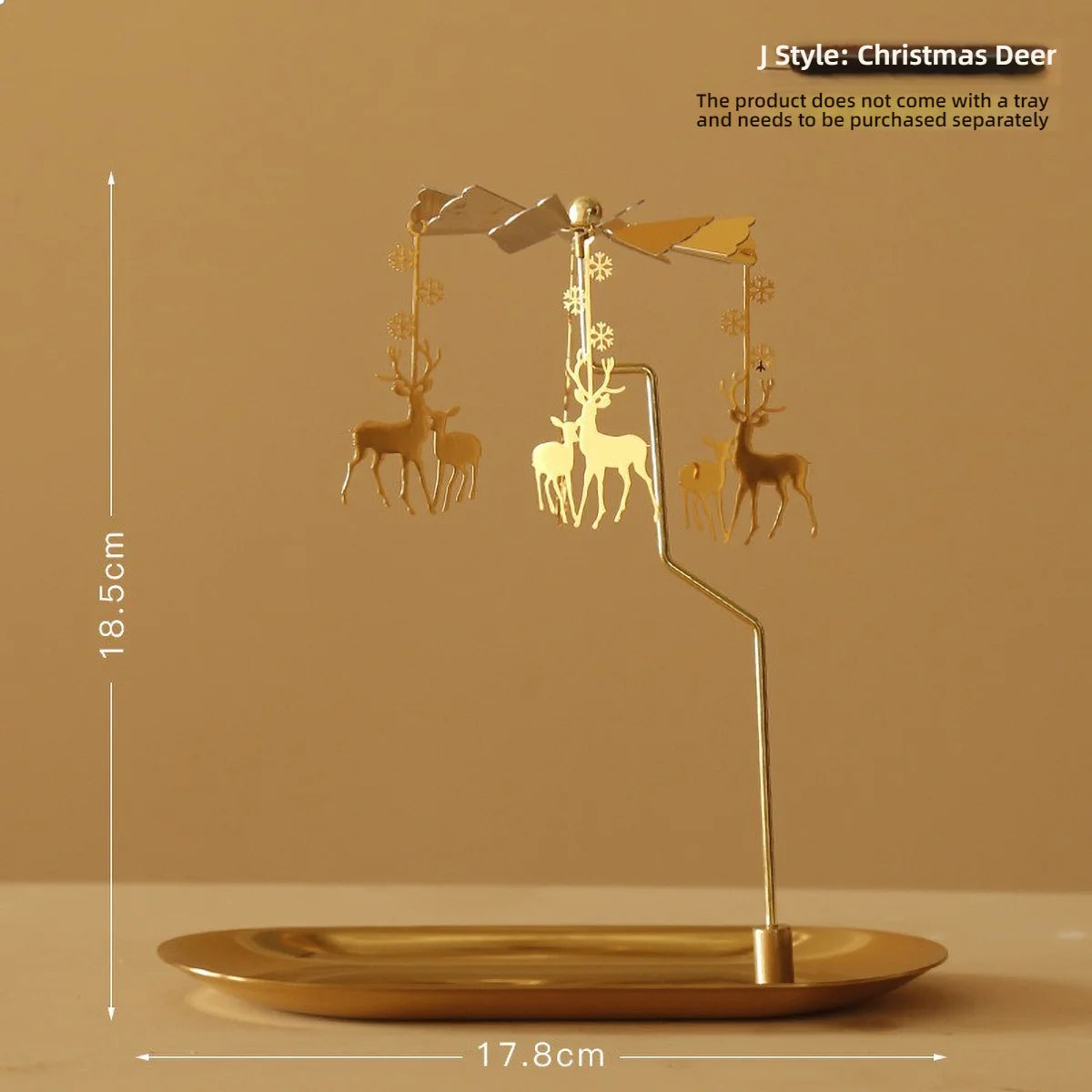 Windmill Rotating Candle Holder Lamp Gold Metal for Table Design Candlesticks