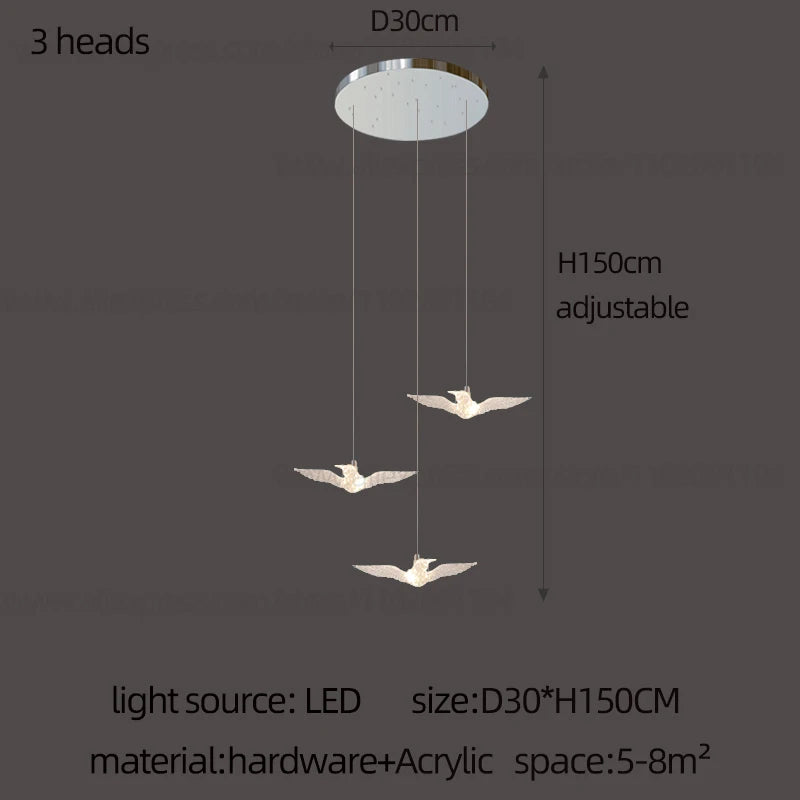 Led Bird Pendant Lamp Home Decoration Lighting Hanging Lamp Design Chandelier
