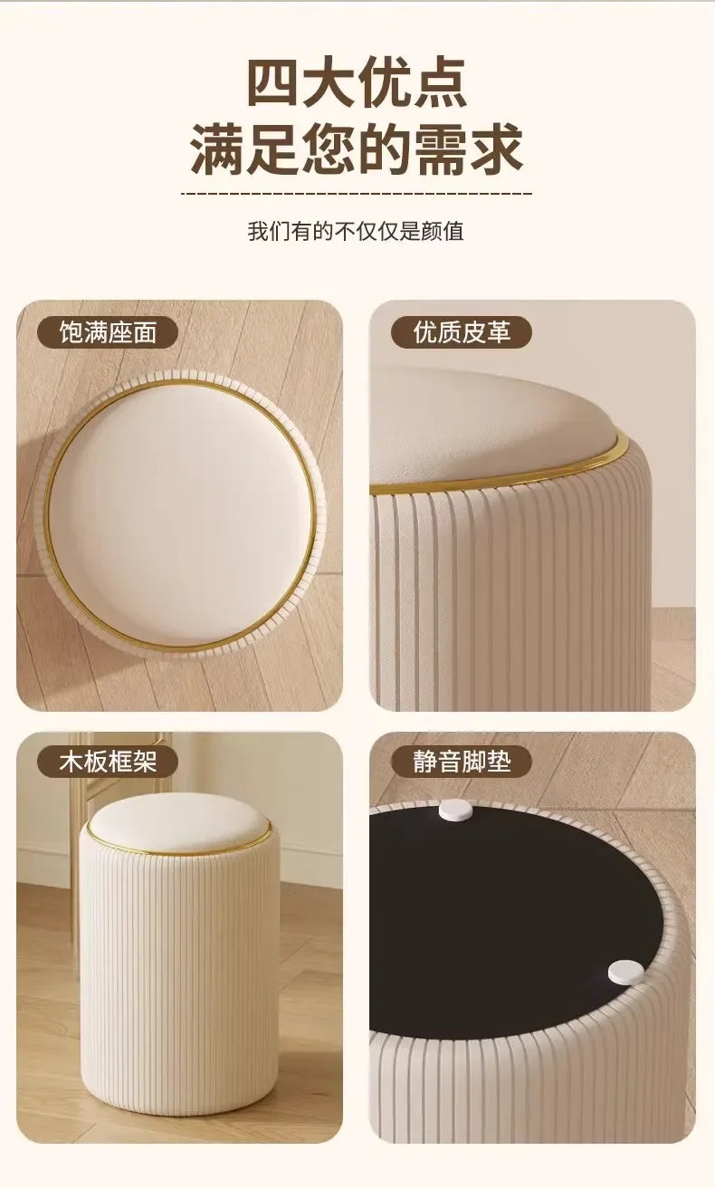 Bedroom Furniture Cream wind storage makeup stool vanity chair vanity stool