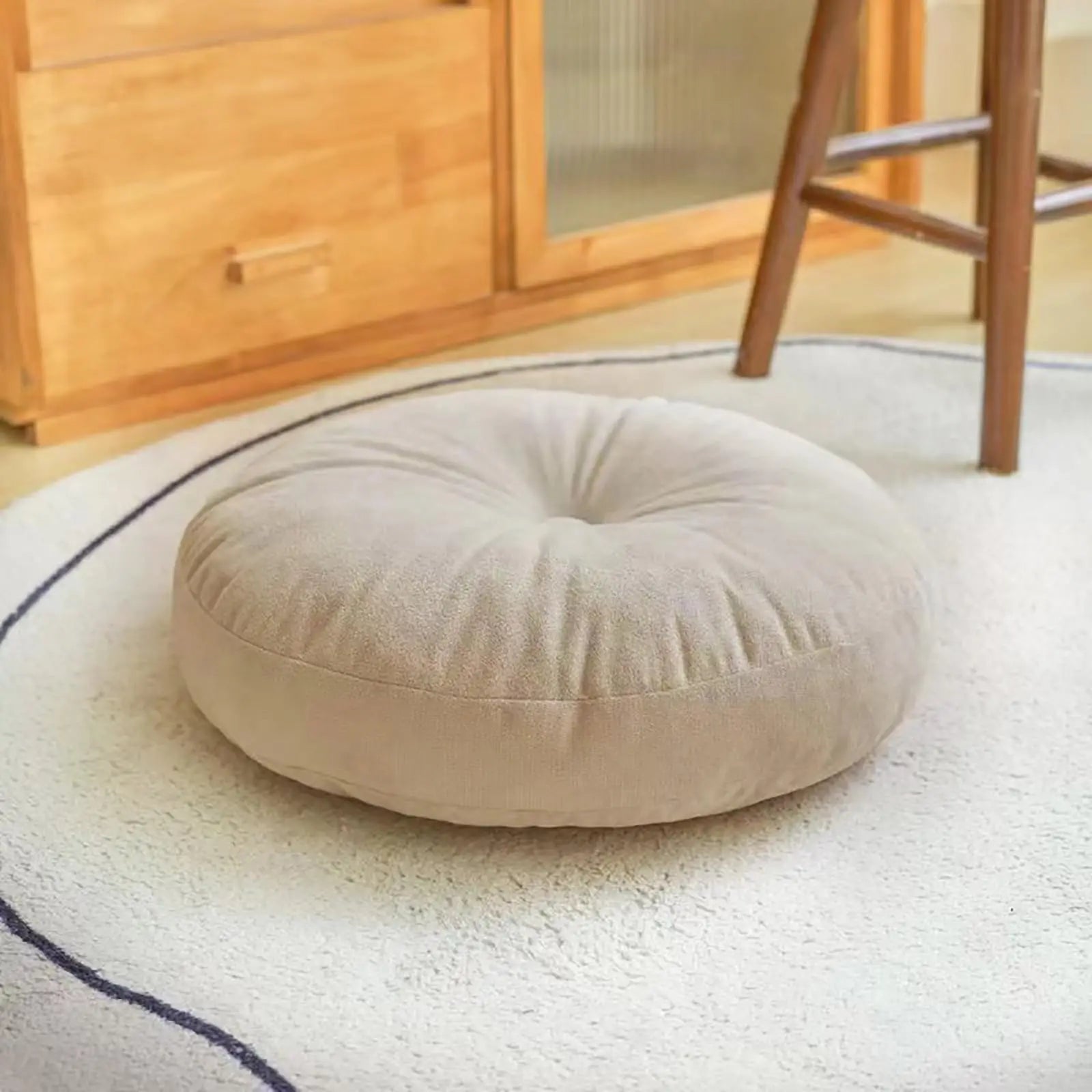 Thick Round Cushion, Soft & Comfortable Full-Filled Meditation Yoga Pillow Orange