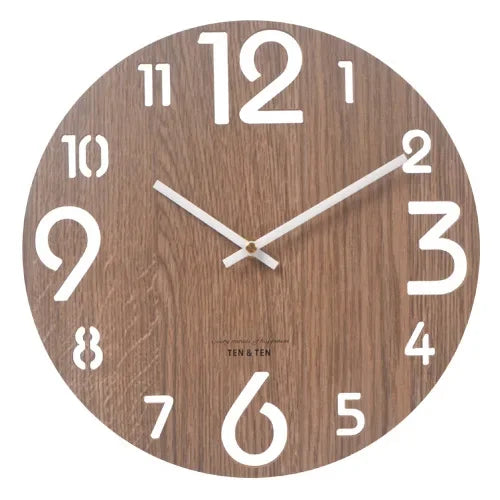 Wooden 3D Wall Clock Modern Design Nordic Brief Living Room Decoration
