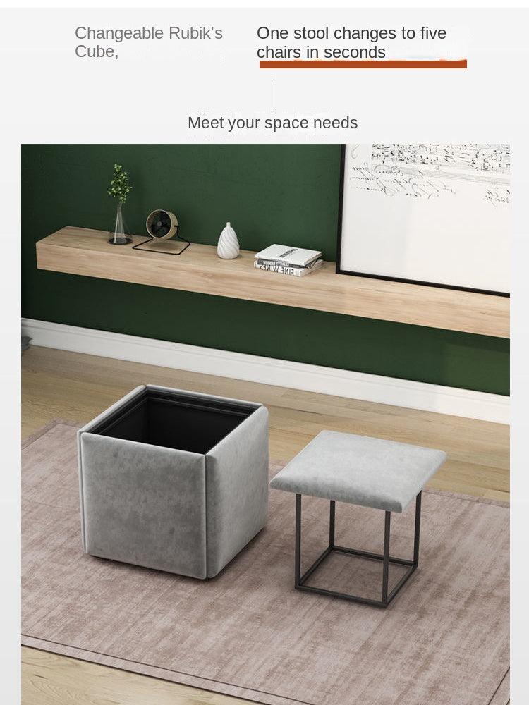 Multifunctional Sofa Stool Iron Foldable Living Room Furniture Home Rubik's Cube