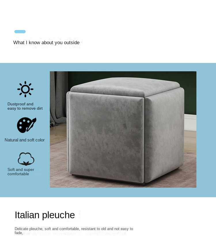 Multifunctional Sofa Stool Iron Foldable Living Room Furniture Home Rubik's Cube