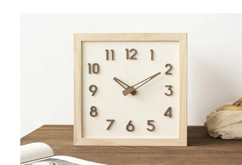 Corner Wall Clock Wood Double Sided Wall Watch Luxury Aesthetic Modern Clocks