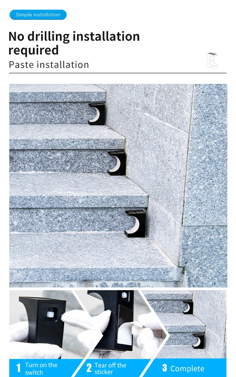8/12Pcs Solar Step Lights Pathway Stair Outdoor Garden Lights Waterproof Lights