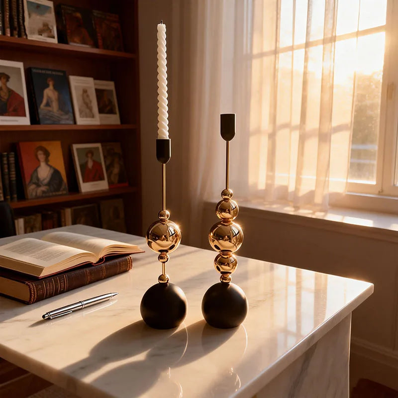 Metal Gold Candlestick Holder — Luxury Taper Candle Stand