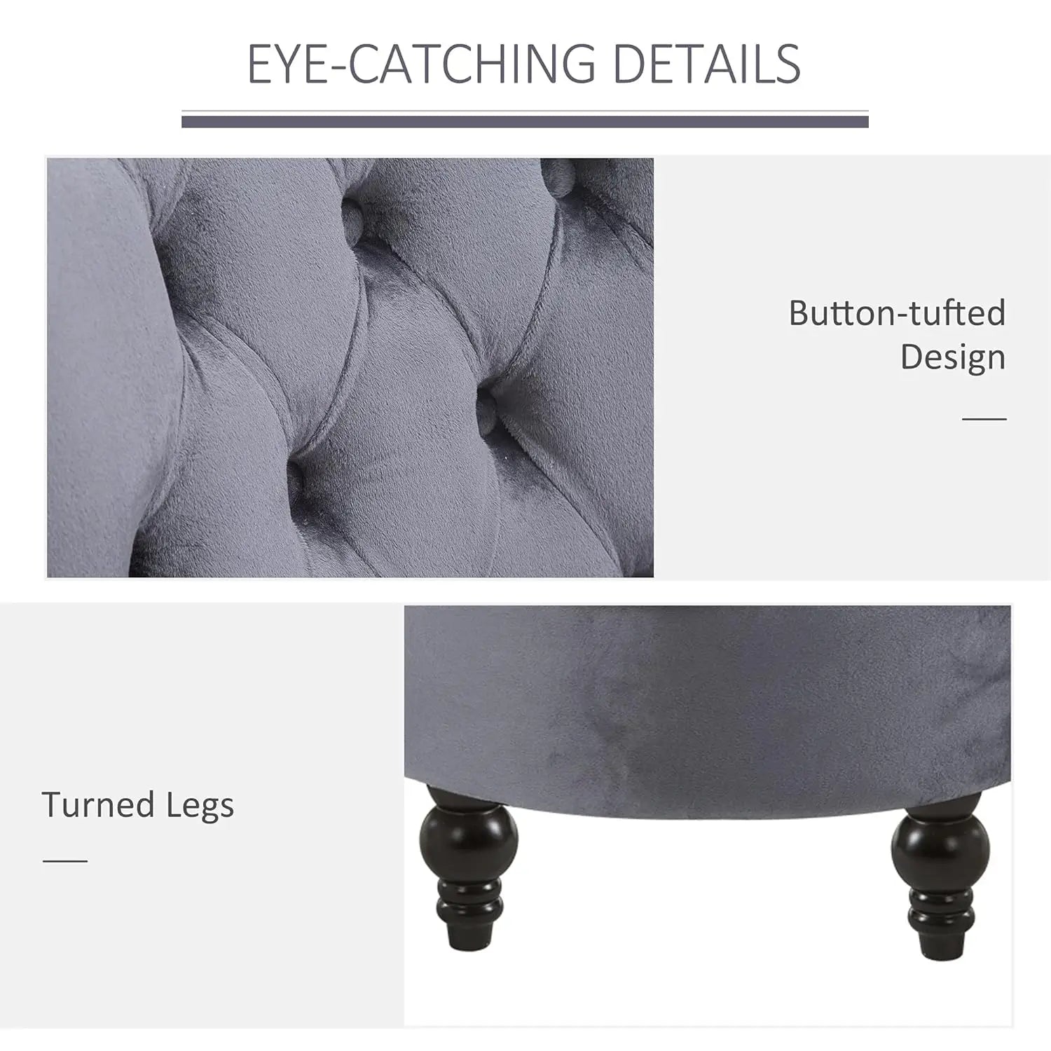 Retro High Back Armless Accent Chair Upholstered Tufted Fabric Living Room