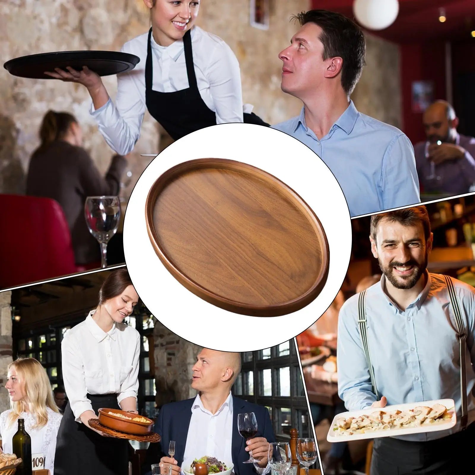 Wooden Serving Trays Oval Display Retro Home Decor Decorative Wooden Trays