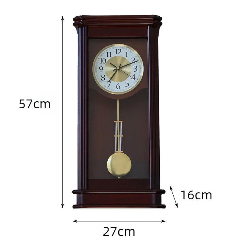 Wall Wooden Pendulum Clock Time Chime Vintage Classic Pendulum Clock Living