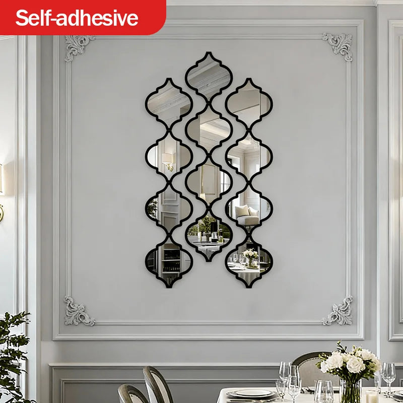 12pcs Large Moroccan Mirror  Wall Mounted for Living Room, Hallway Decor