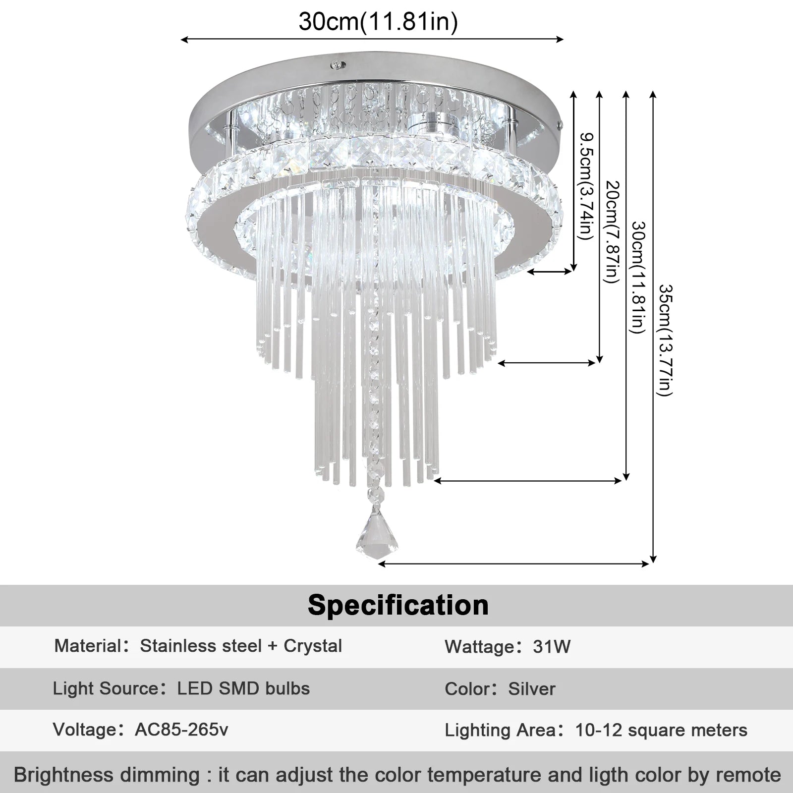 VETRULUS Modern Rain Drop Crystal Chandelier Luxury Ceiling  Light  Led