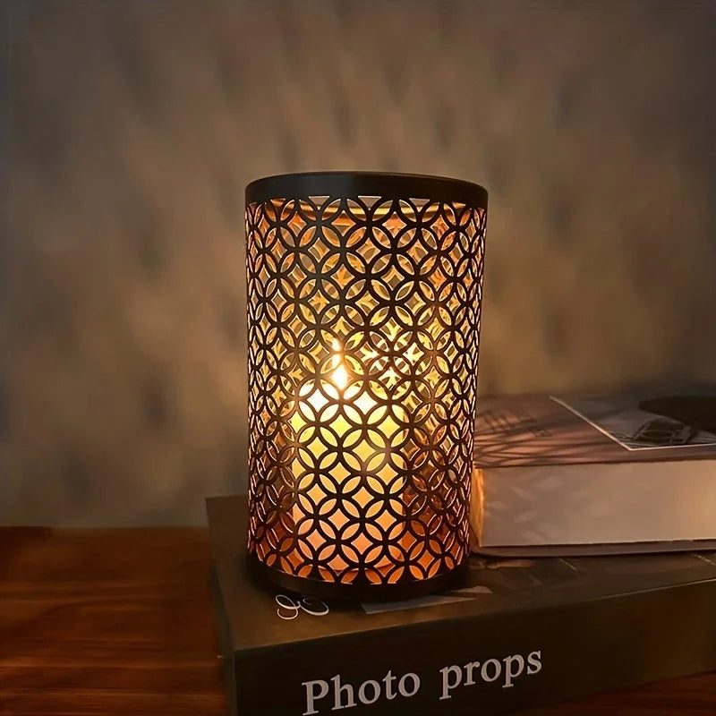 A set of three new Nordic iron art hollowed out candle holders candle holders, handicraft decorations