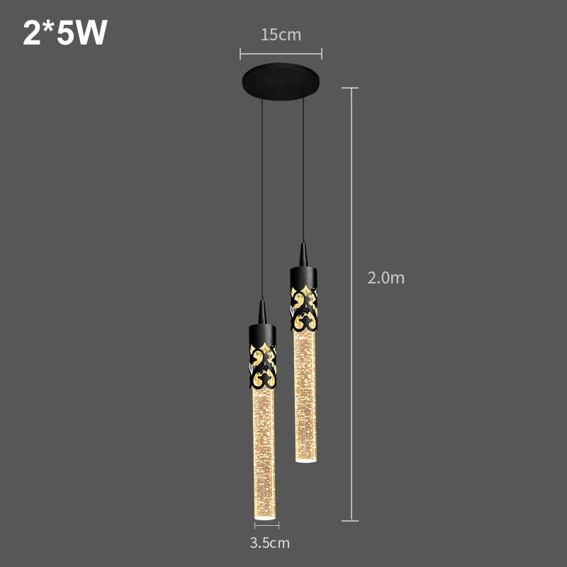 Modern Luxury Crystal Pendant Lamps Home Decor Bedside Hanging Light
