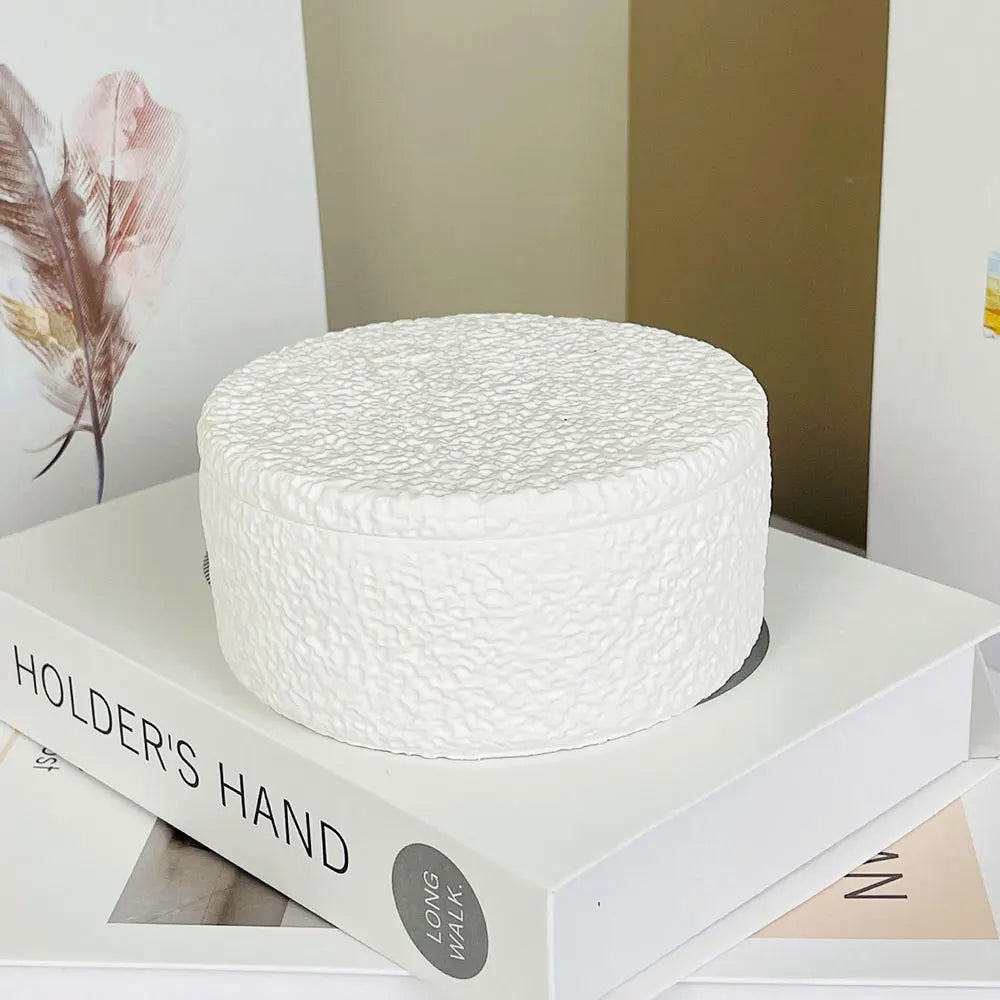 Concrete Lava Jar Candle Cup Mold DIY Round Plaster Storage Box Cement Plant