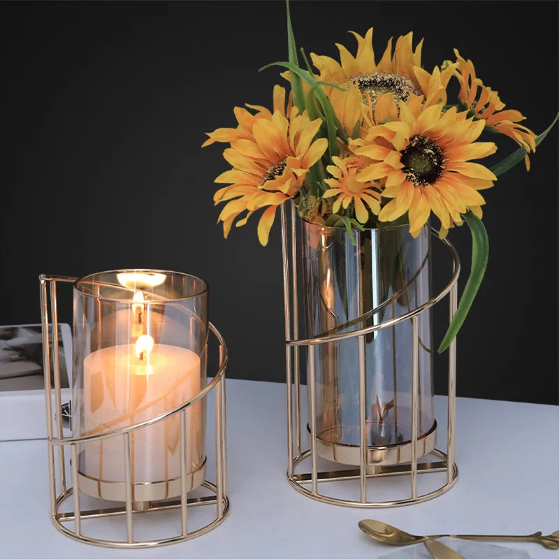 Metal Candle Holder Wedding Festival Home Decoration Bar Dinner Romantic
