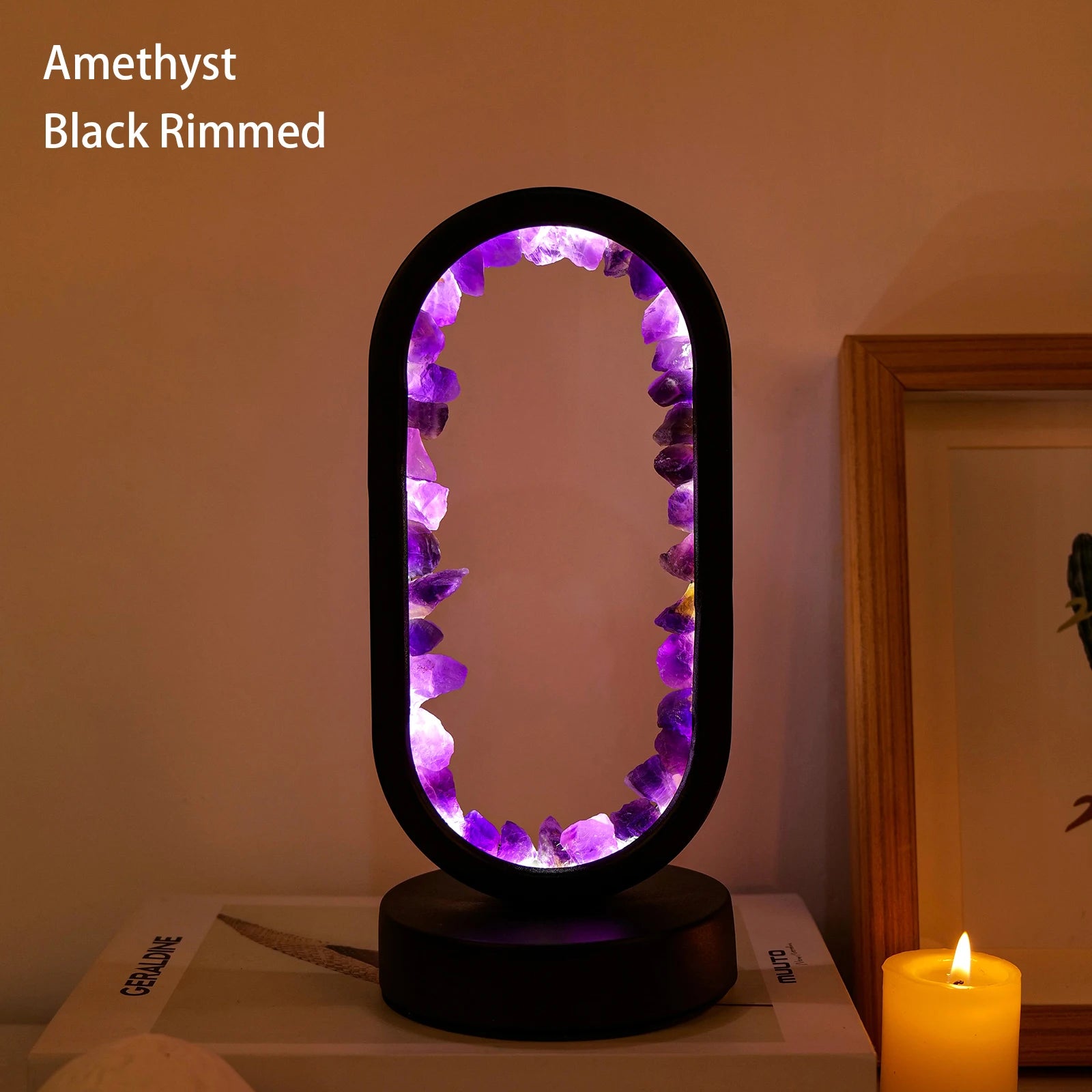 1PC LED Bedside Lamp | Natural Quartz & Amethyst Raw Stone Crystal Lamp