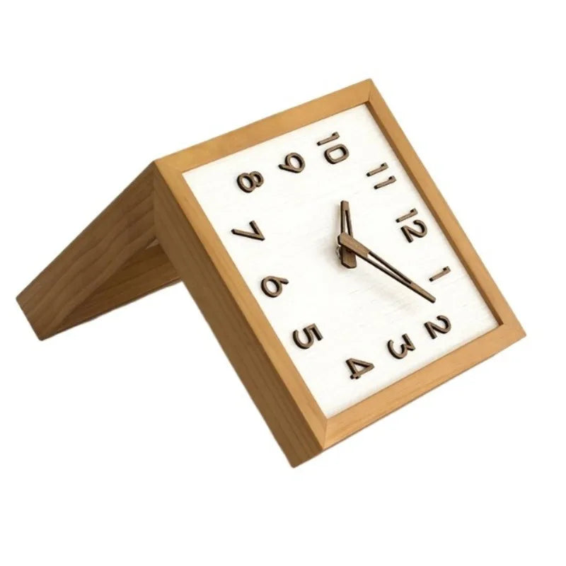 Corner Wall Clock Wood Double Sided Wall Watch Luxury Aesthetic Modern Clocks