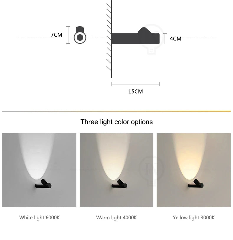 6W COB Waterproof AC85-265V Surface Mounted LED Wall Light Modern Luminaire