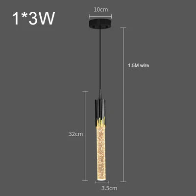 Modern Luxury Crystal Pendant Lamps Home Decor Bedside Hanging Light