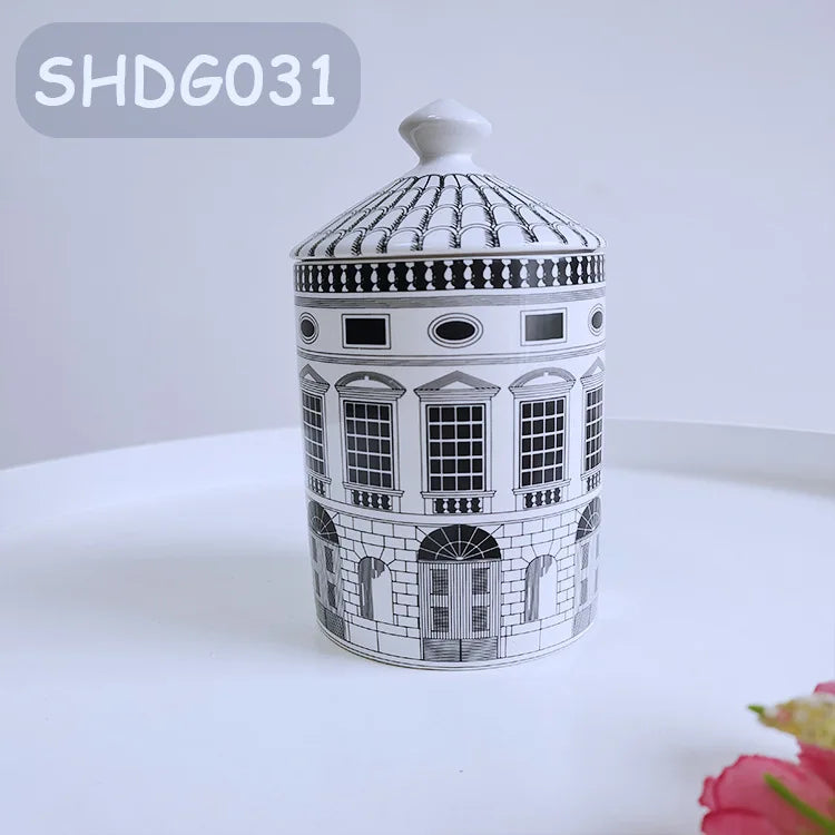 Ceramic Scented Candle Jar with Lid Exquisite Red Lip Ornament Jewelry Box