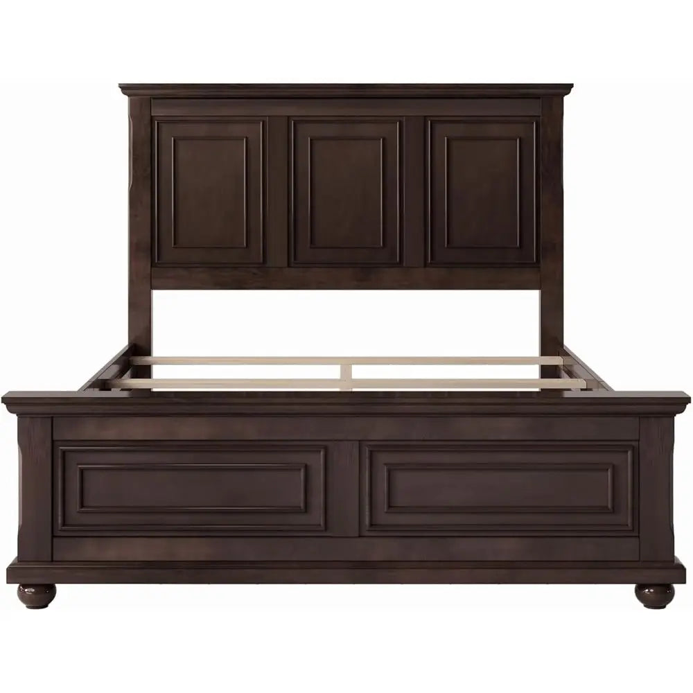 Solid Wood Queen Platform Bed with Wooden Slats, No Box Spring Needed