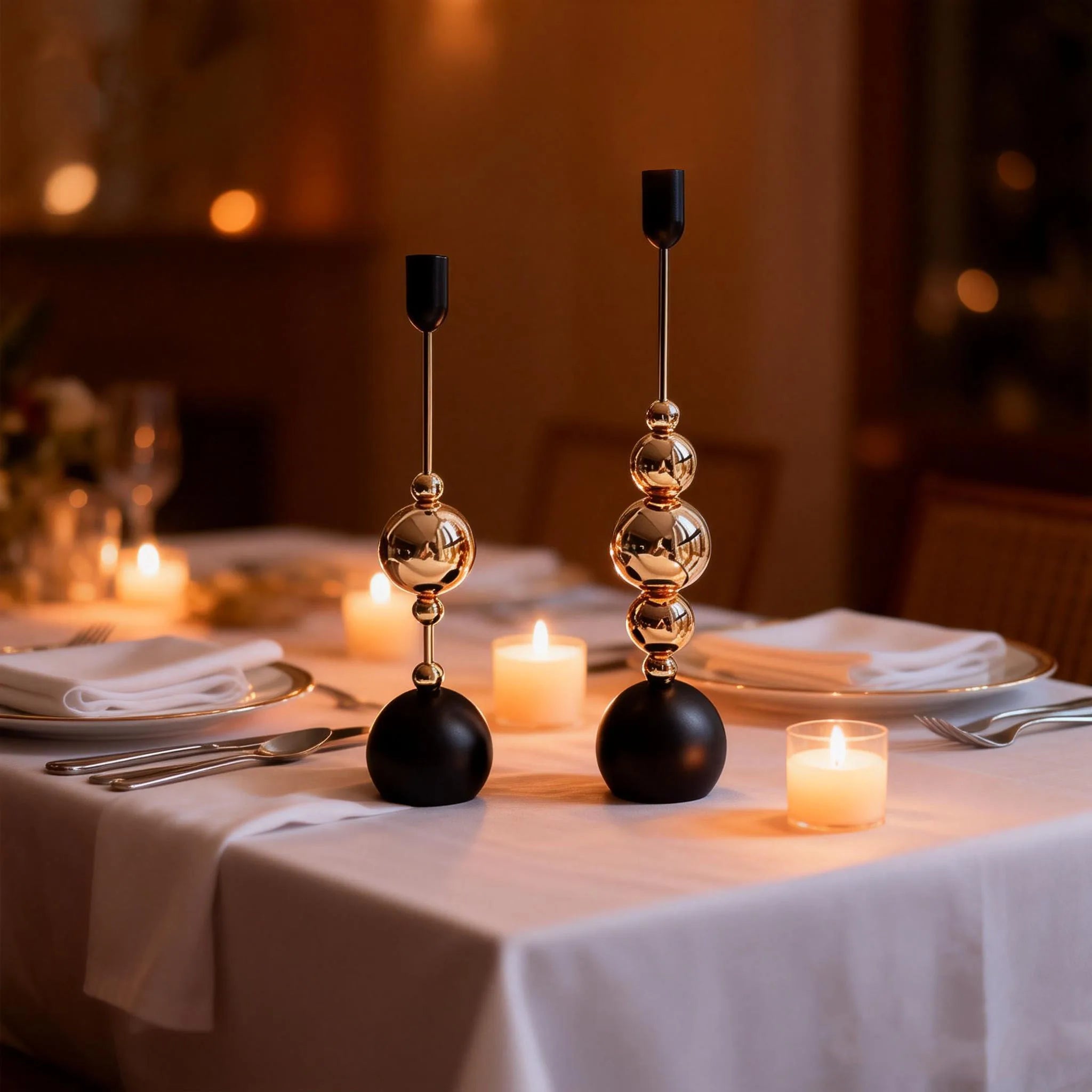 Metal Gold Candlestick Holder — Luxury Taper Candle Stand