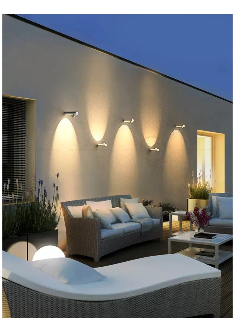 6W COB Waterproof AC85-265V Surface Mounted LED Wall Light Modern Luminaire