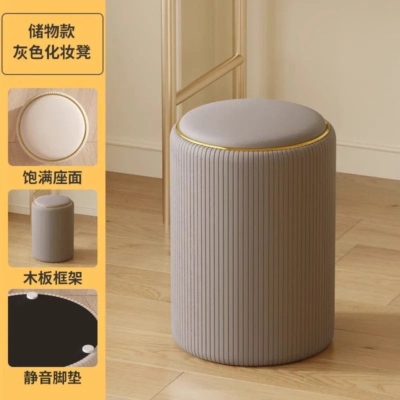 Bedroom Furniture Cream wind storage makeup stool vanity chair vanity stool