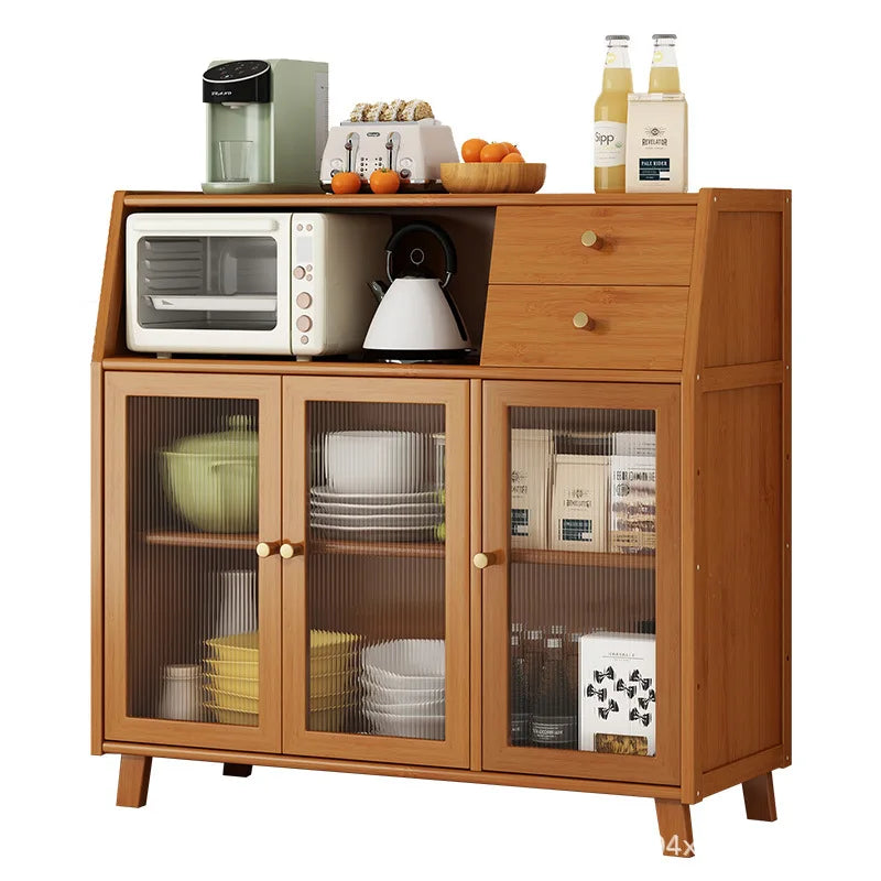 Bamboo solid wood kitchen cabinets furniture sideboard side table furniture