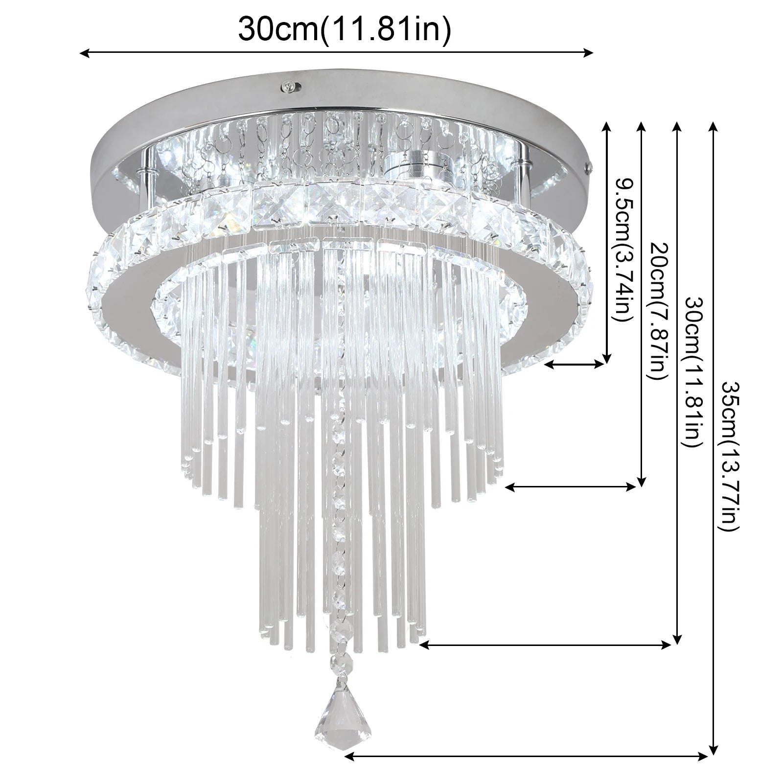 VETRULUS Modern Rain Drop Crystal Chandelier Luxury Ceiling  Light  Led