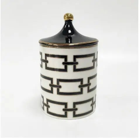 Ceramic Scented Candle Jar with Lid Exquisite Red Lip Ornament Jewelry Box