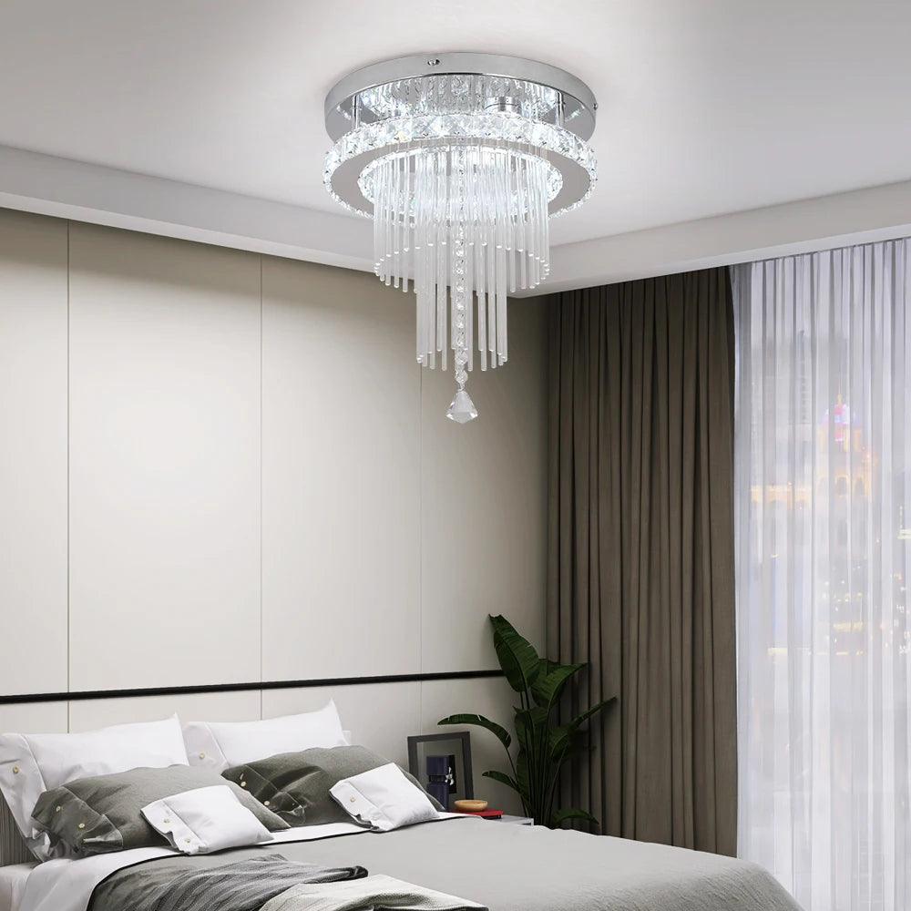 VETRULUS Modern Rain Drop Crystal Chandelier Luxury Ceiling  Light  Led