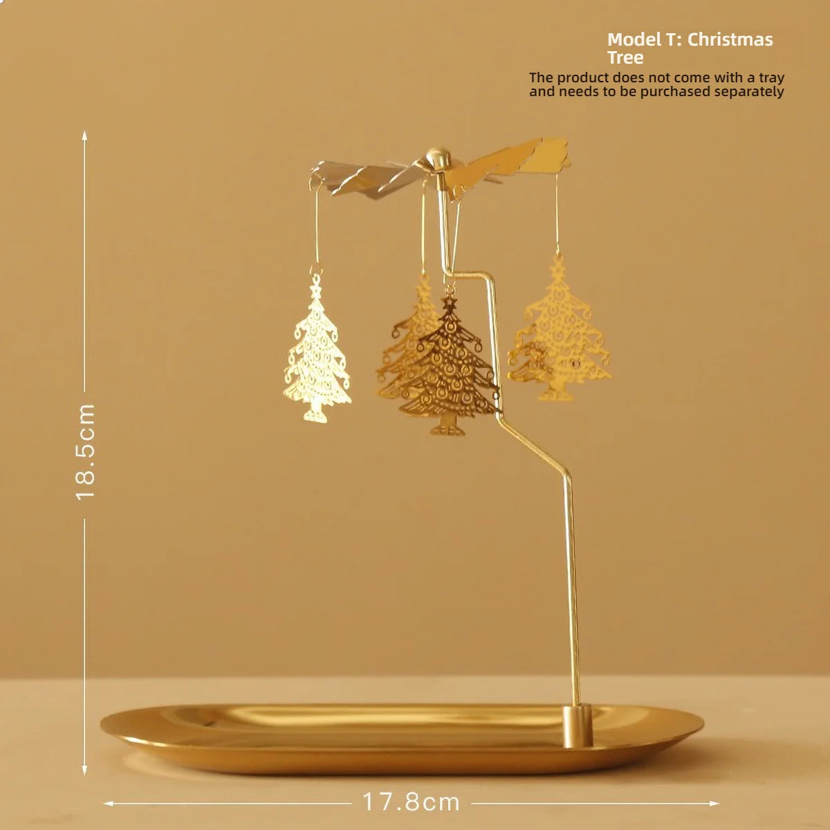Windmill Rotating Candle Holder Lamp Gold Metal for Table Design Candlesticks